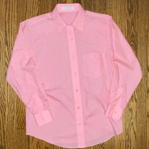 FOXCROFT Wrinkle Free Cotton Pink Long Sleeve Button Down Top